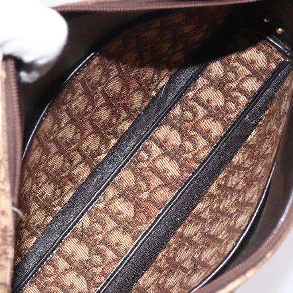 Christian Dior Trotter Canvas Shoulder Bag Brown Gold Auth yk17509 - Picture 12 of 15
